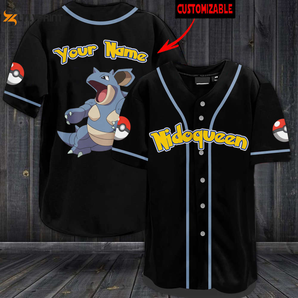 Personalized Nidoqueen Baseball Jersey - lylyprint.com baseball jersey product view 1