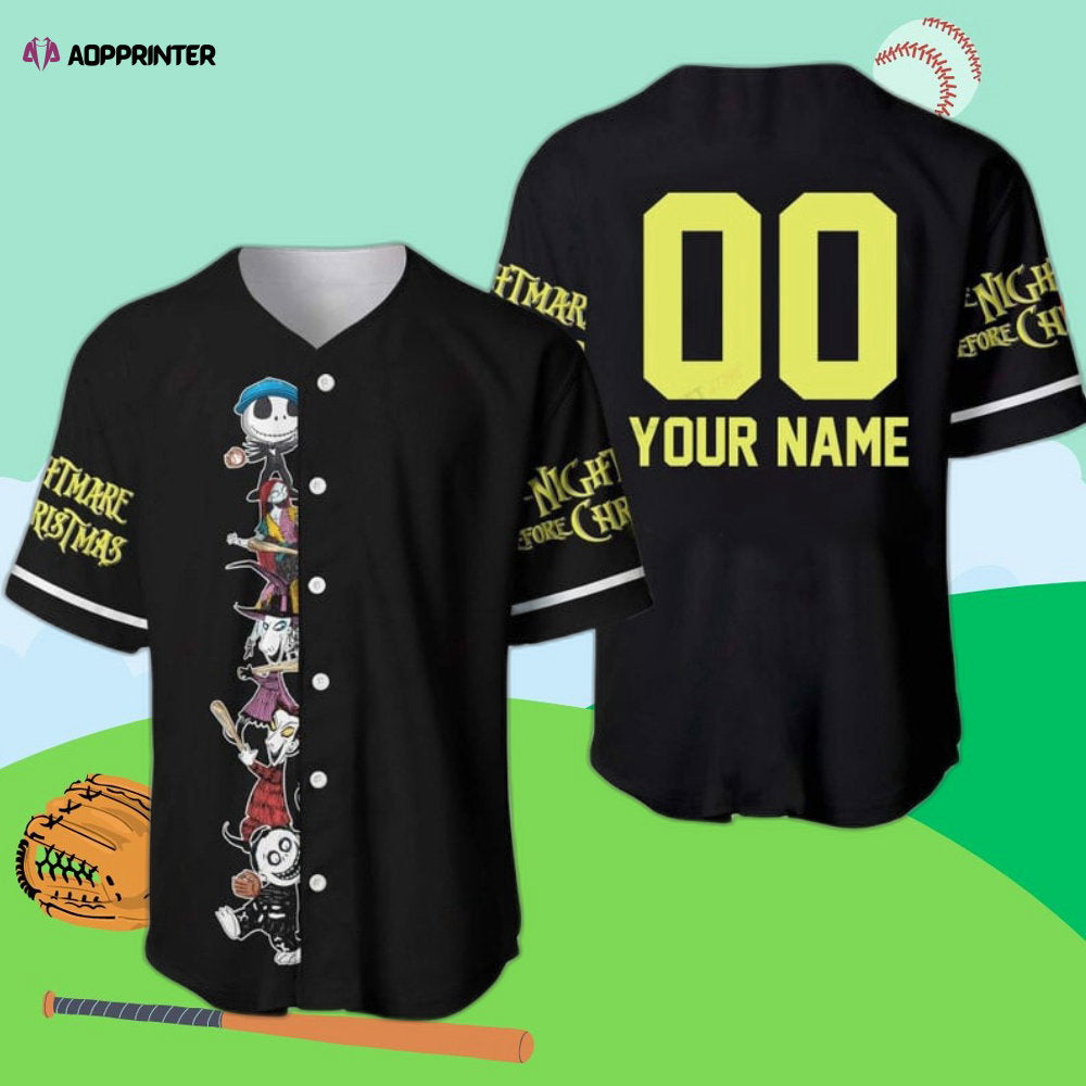 Personalized Nightmare Before Christmas Baseball Jersey – Custom Name Option baseball jersey product view 1