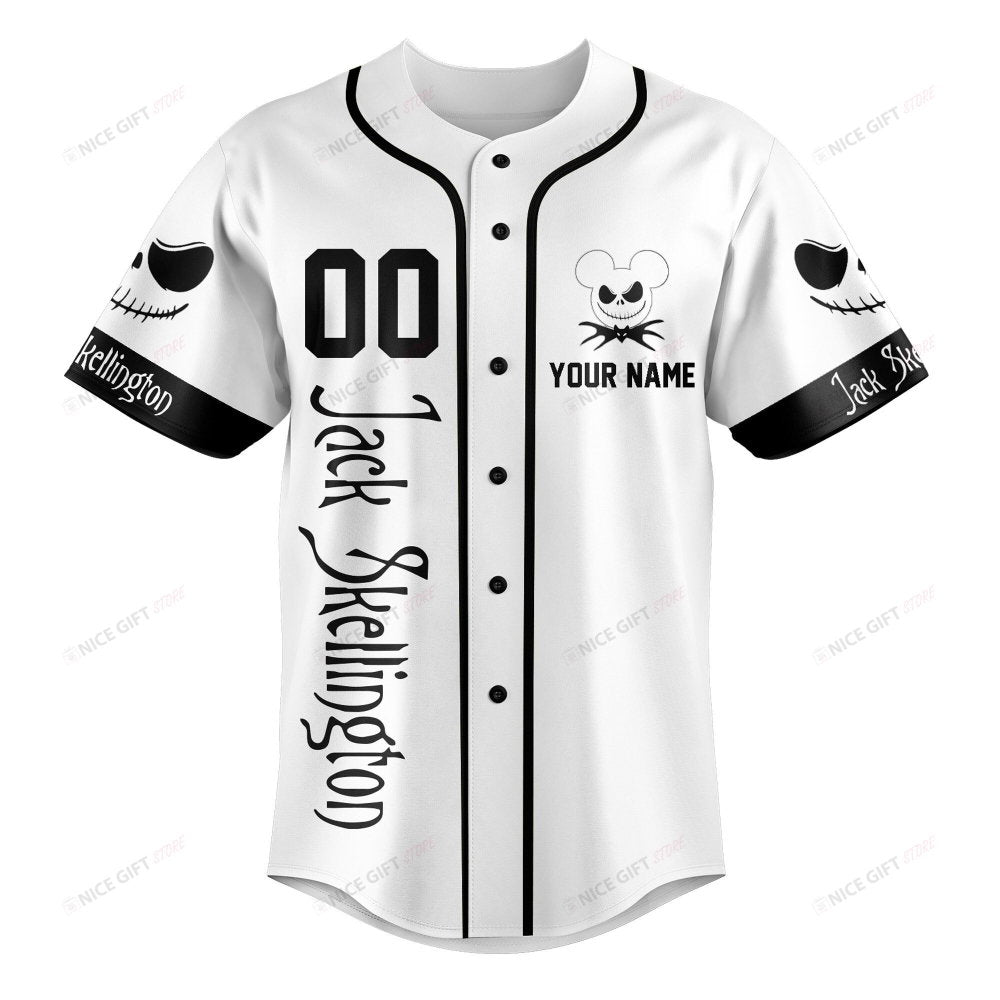 Personalized Nightmare Before Christmas Jack Skellington Baseball Jersey – Custom Name Option baseball jersey product view 3
