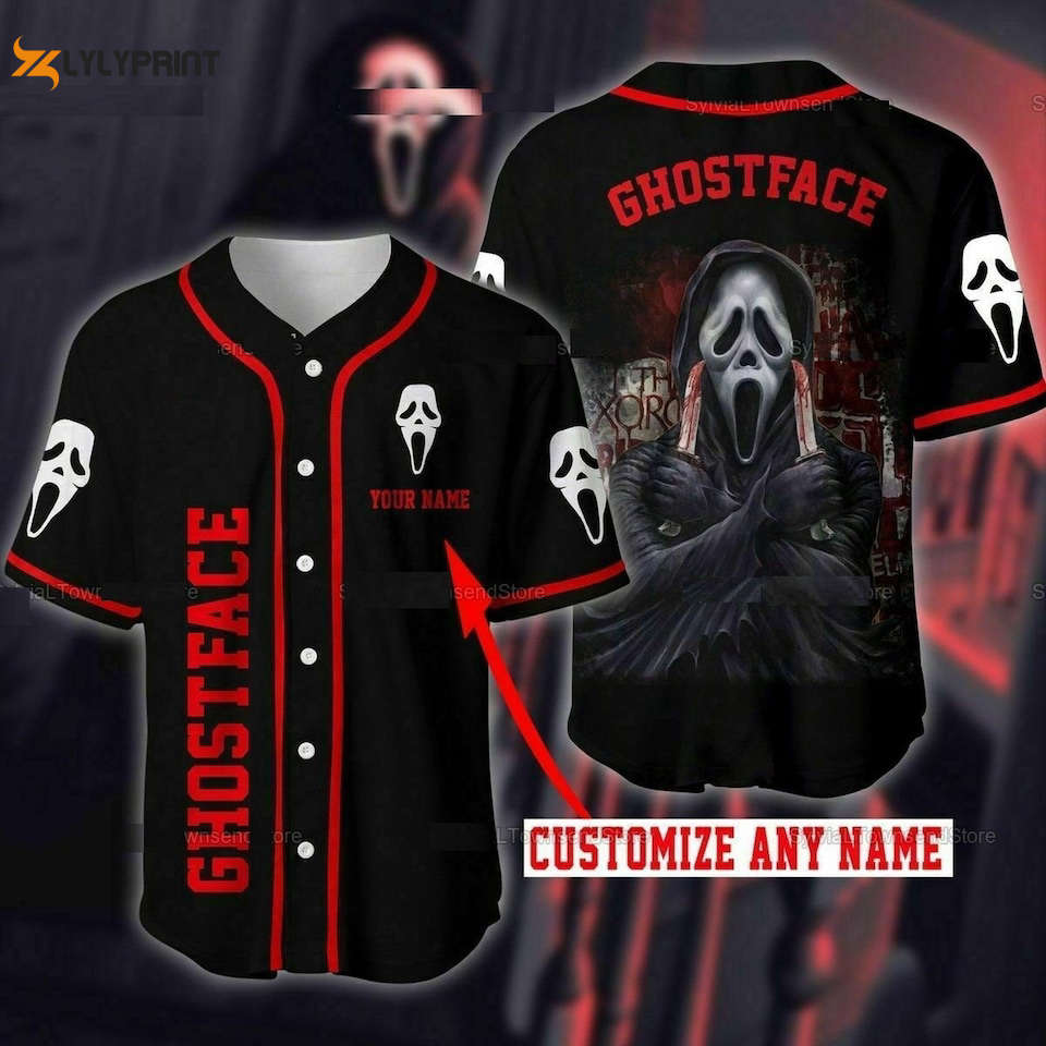 Personalized Nightmare On Elm Street The Ghostface Baseball Jersey Shirt - lylyprint.com baseball jersey product view 1