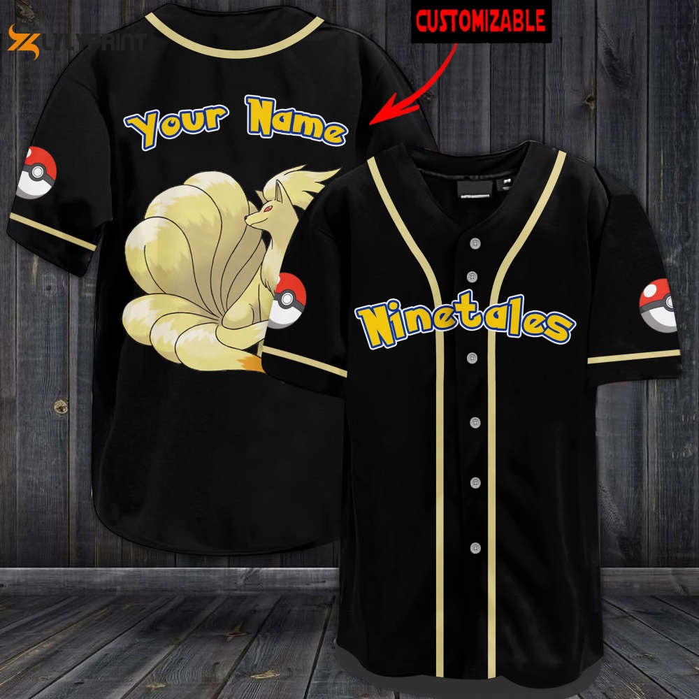 Personalized Ninetales Baseball Jersey - lylyprint.com baseball jersey product view 1