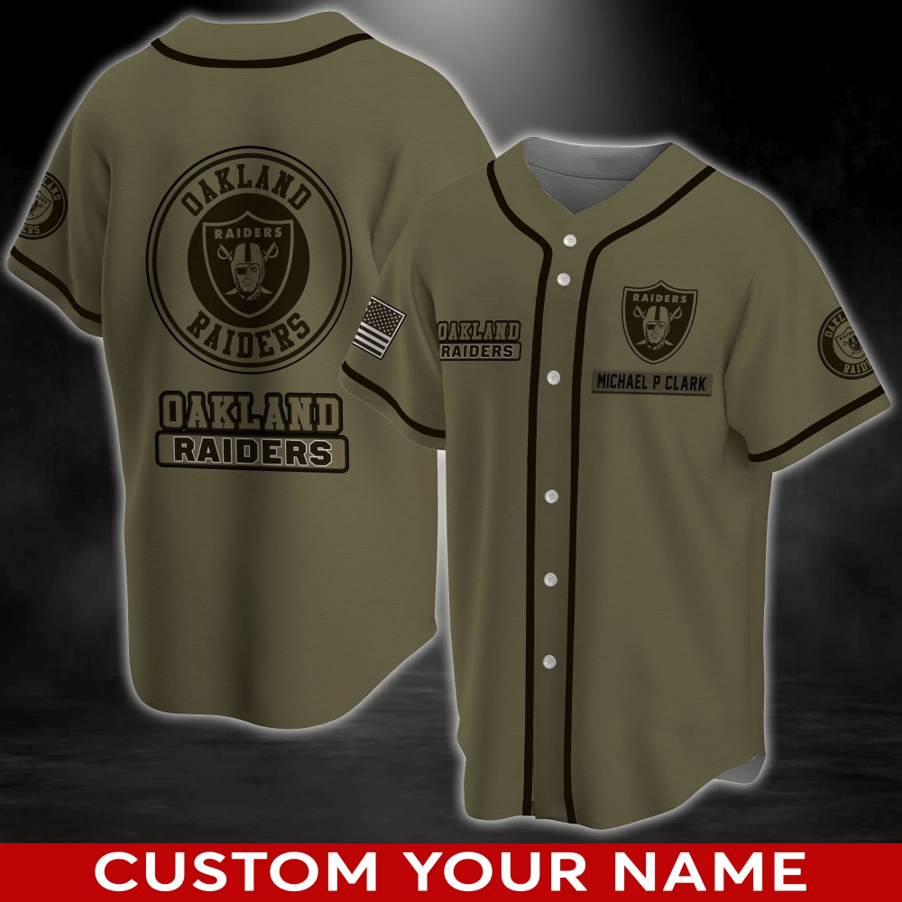 Personalized Oakland Raiders Baseball Jersey Shirt for Fans - Aopprinter baseball jersey product view 2