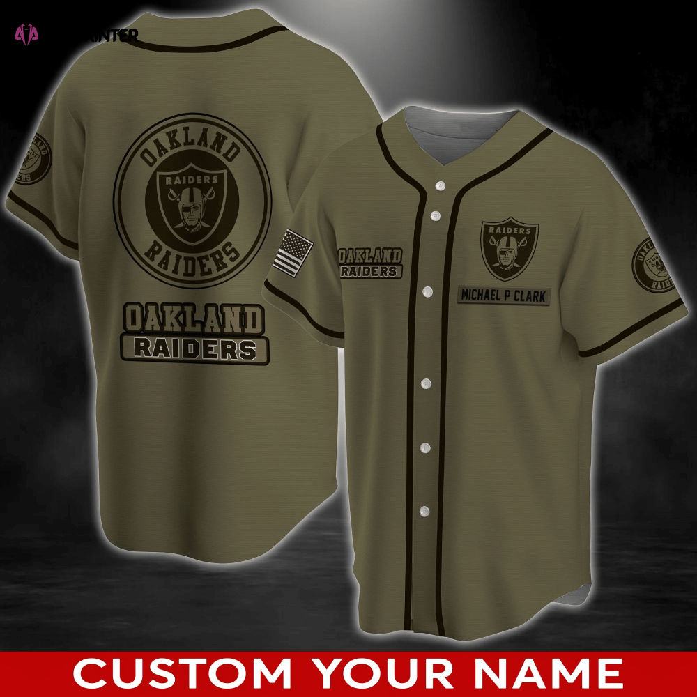 Personalized Oakland Raiders Baseball Jersey Shirt for Fans - Aopprinter baseball jersey product view 1