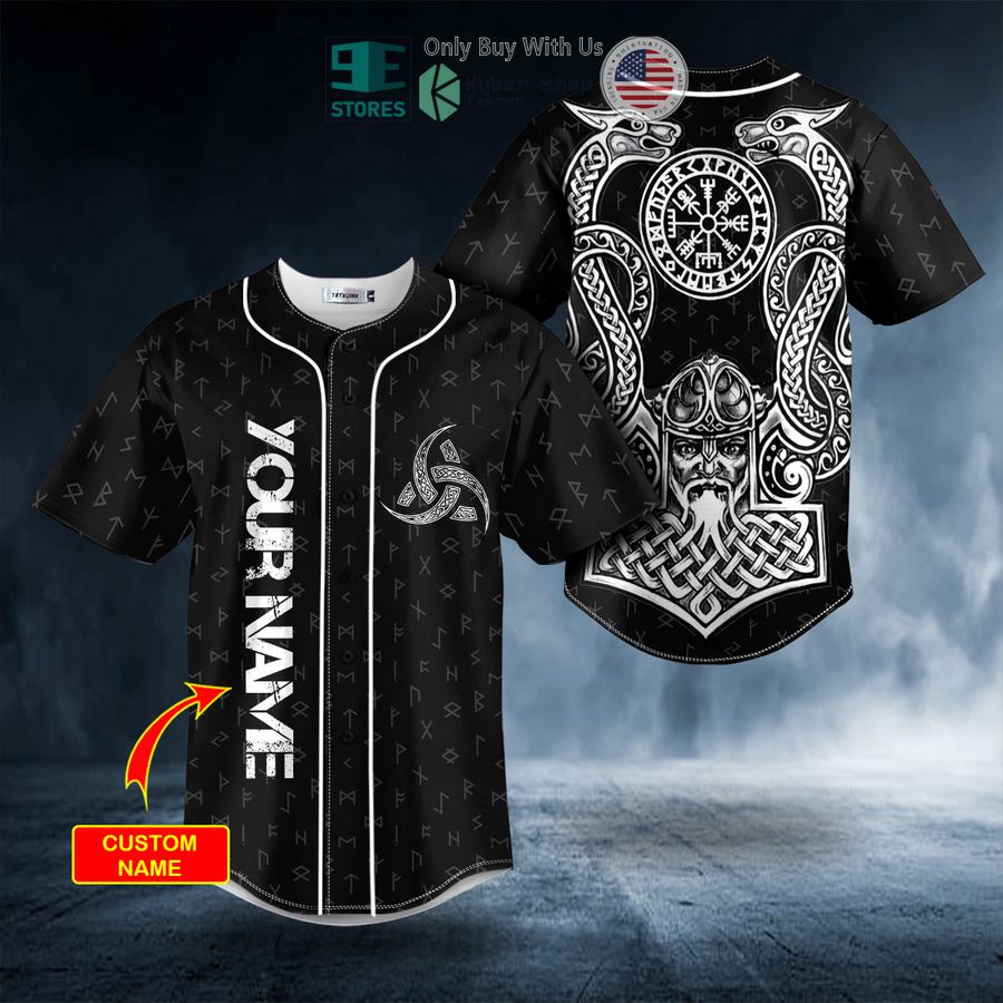 BEST Personalized Odin Allfather Viking God Tattoo Custom Baseball Shirt baseball jersey product view 1