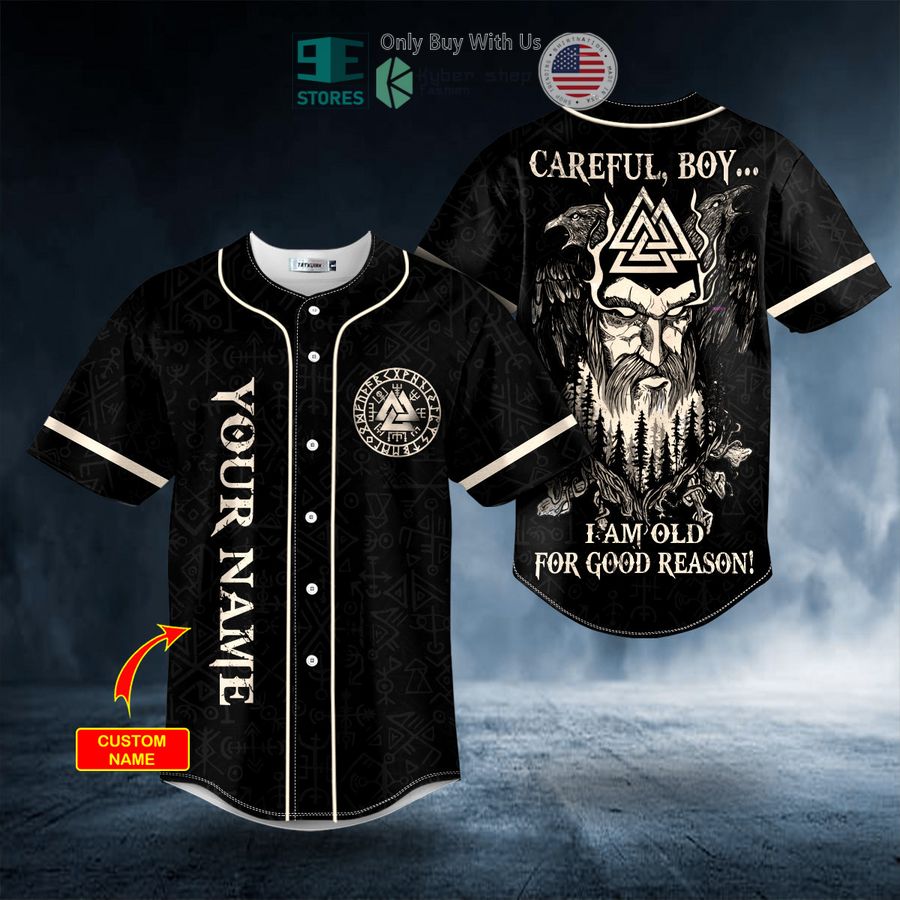 BEST Personalized Old For Good Reason Viking Custom Baseball Shirt baseball jersey product view 1