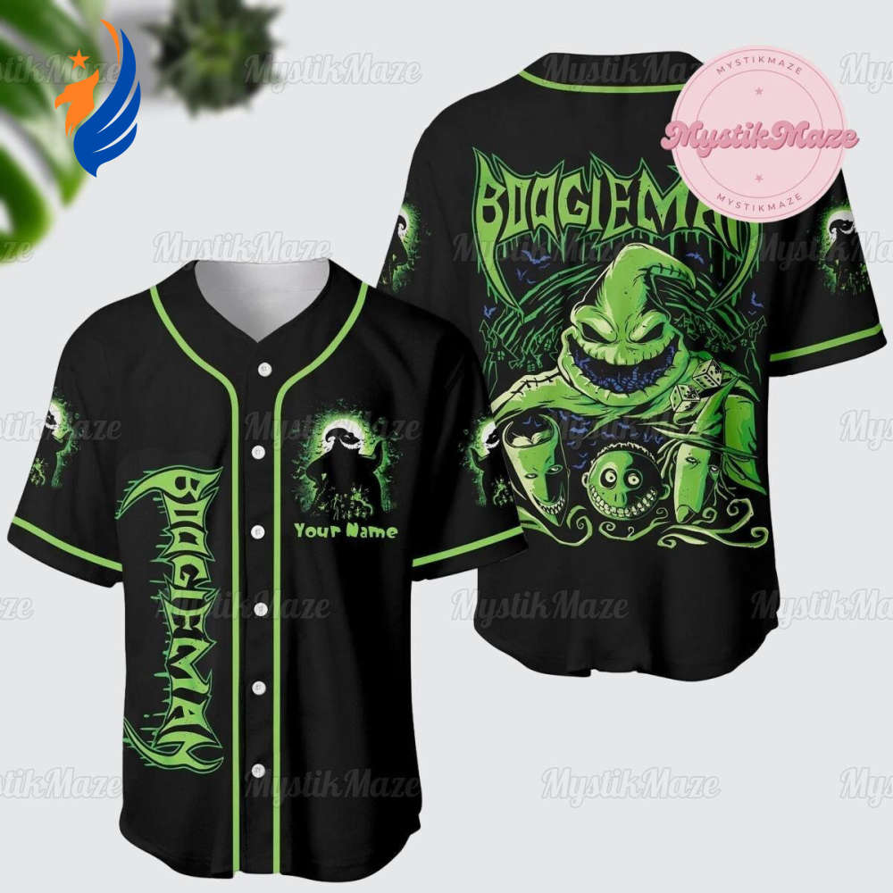 Custom Oogie Boogie Jersey - Nightmare Before Christmas Athletic Baseball Shirt - Bafud baseball jersey product view 1
