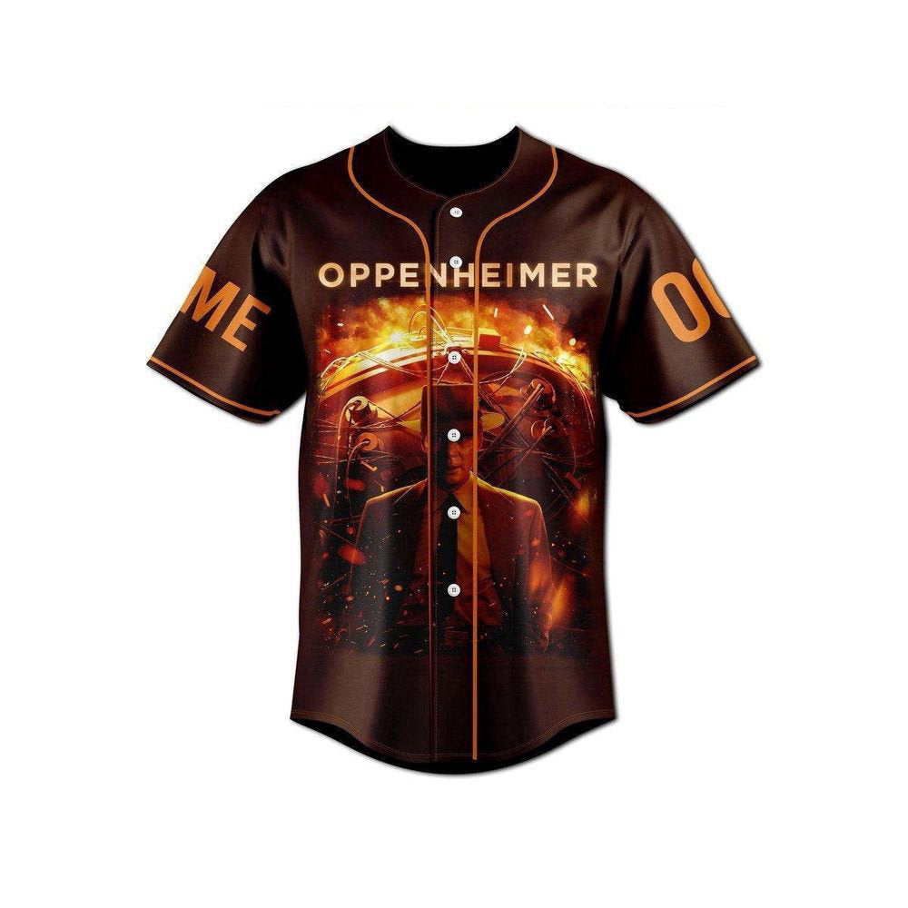 Personalized Oppenheimer Baseball Jersey For Men Women, The Destroyer Of Worlds Jersey Shirt - lylyprint.com baseball jersey product view 2
