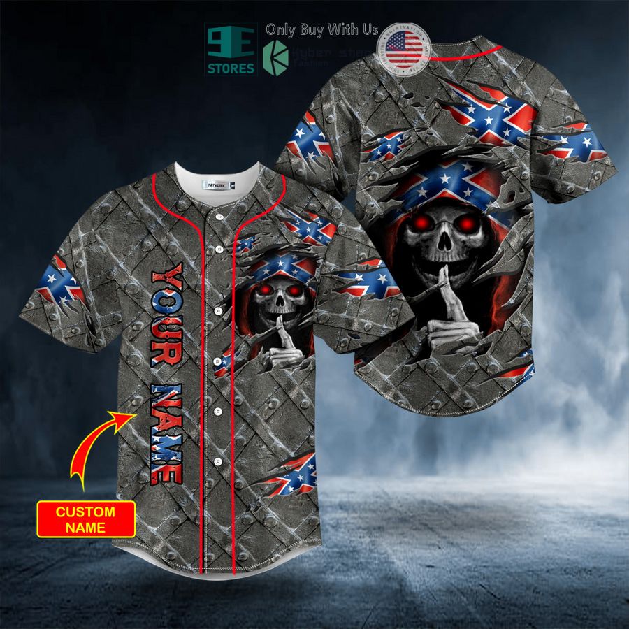 BEST Personalized Patriotism CSA US Flag Shh Skull Custom Baseball Shirt baseball jersey product view 1