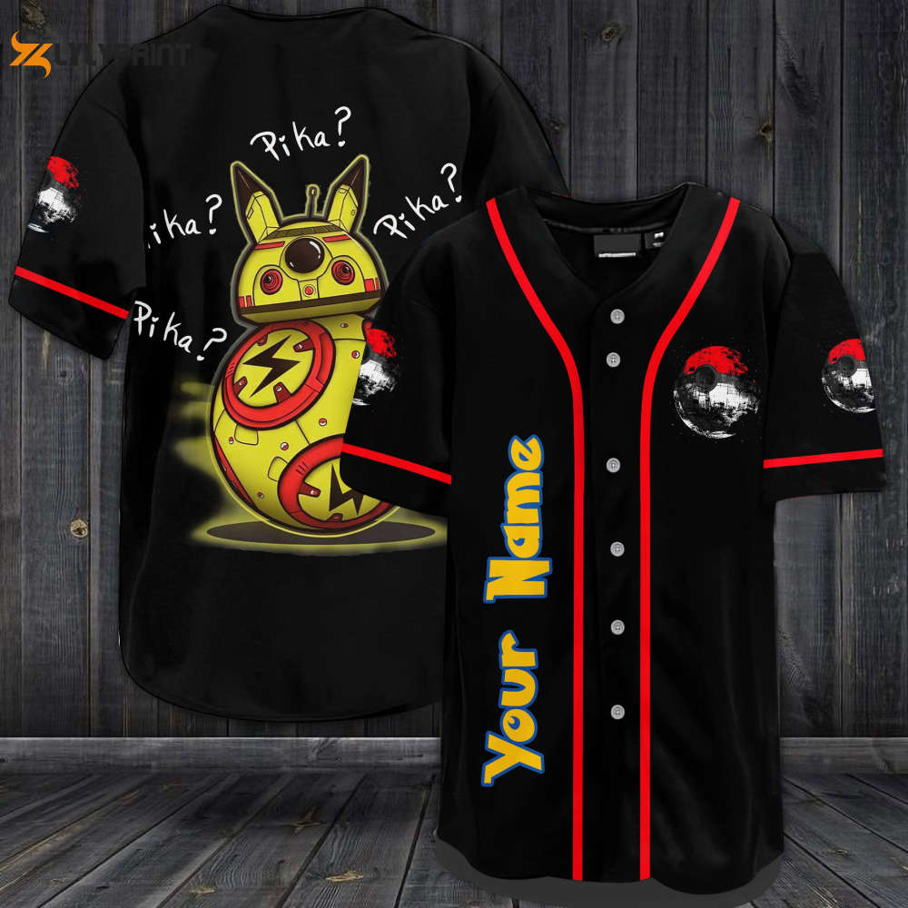 Personalized Pika? Pika? Pika? Pika? Baseball Jersey - lylyprint.com baseball jersey product view 1