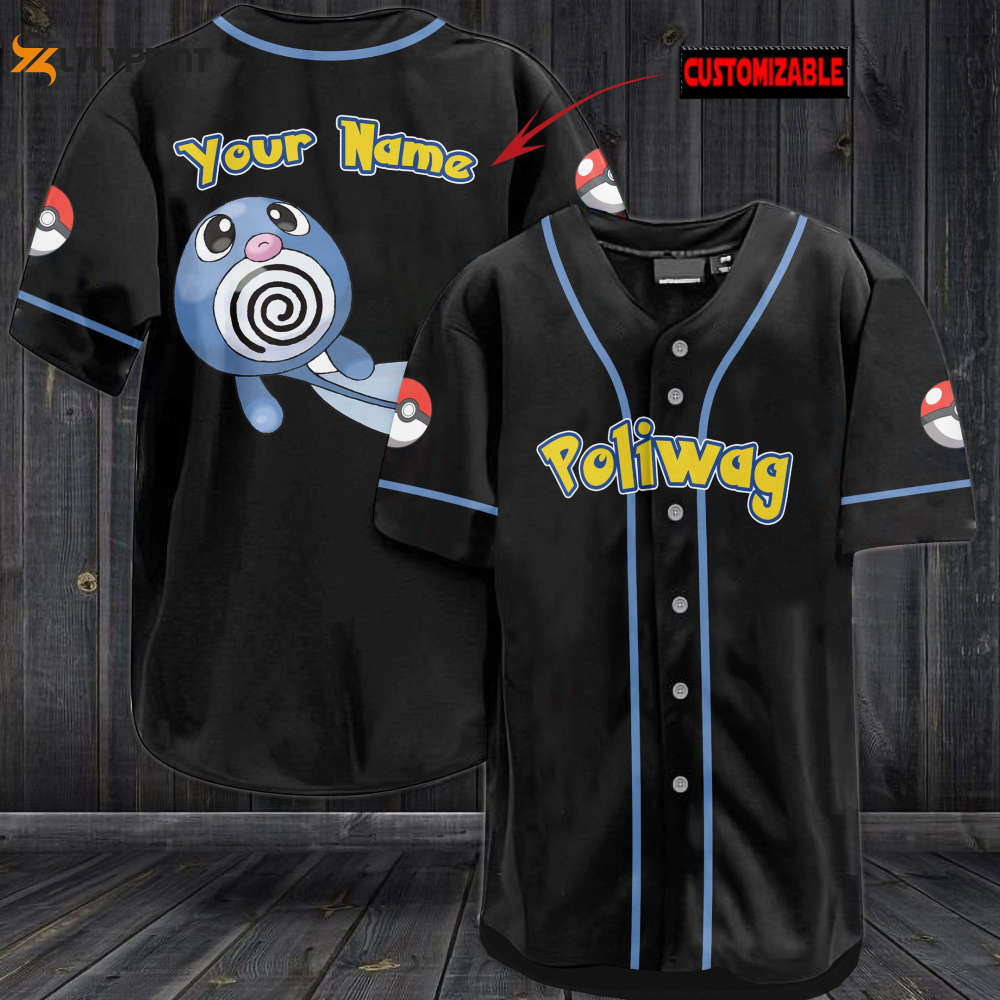 Personalized Poliwag Baseball Jersey - lylyprint.com baseball jersey product view 1