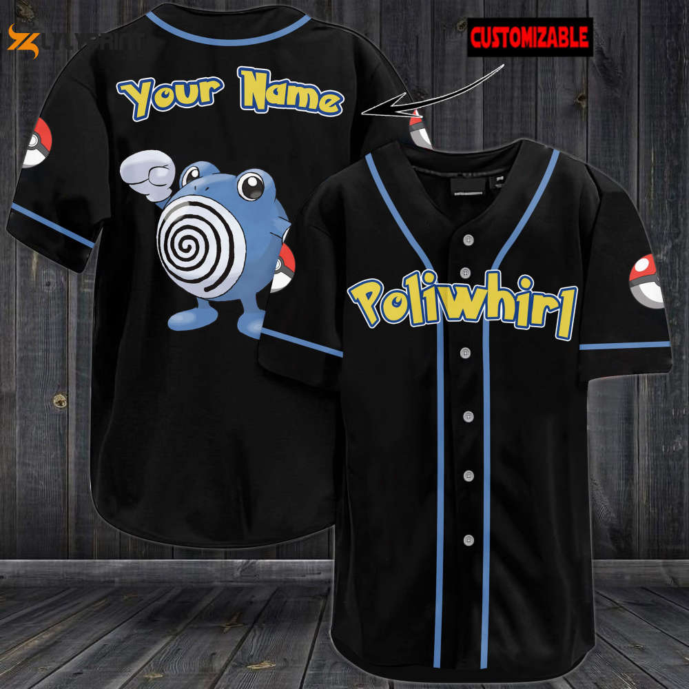 Personalized Poliwhirl Baseball Jersey - lylyprint.com baseball jersey product view 1
