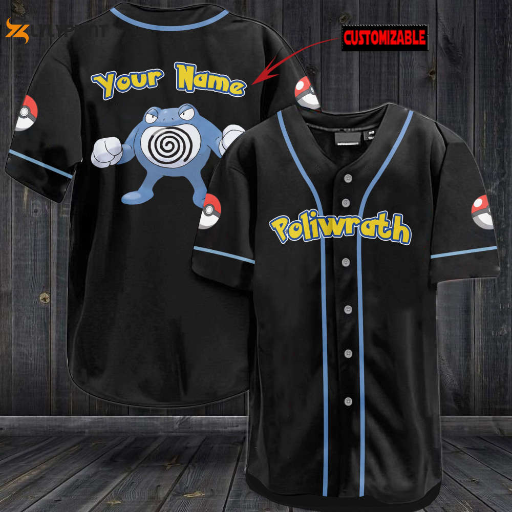 Personalized Poliwrath Baseball Jersey - lylyprint.com baseball jersey product view 1