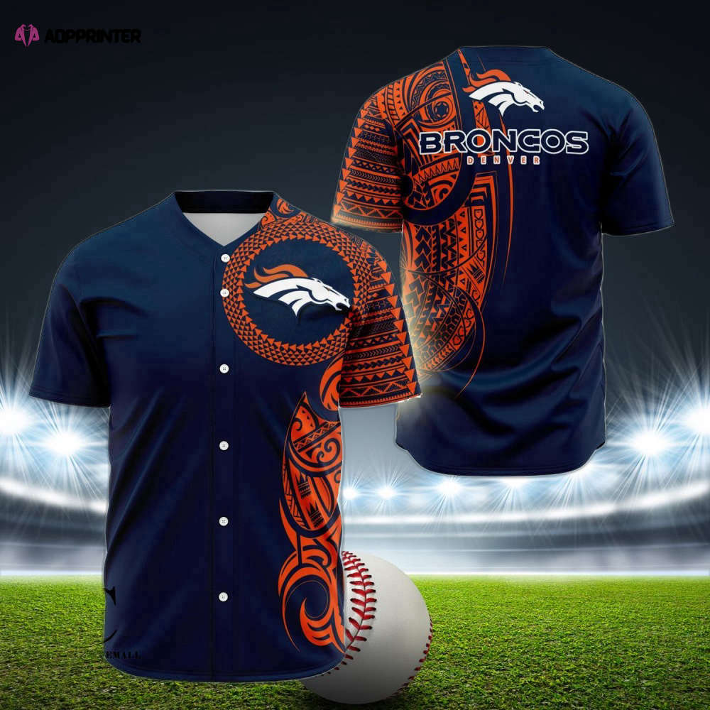 Personalized Polynesian Baseball Jersey with Broncos Design – Customizable & Unique baseball jersey product view 1