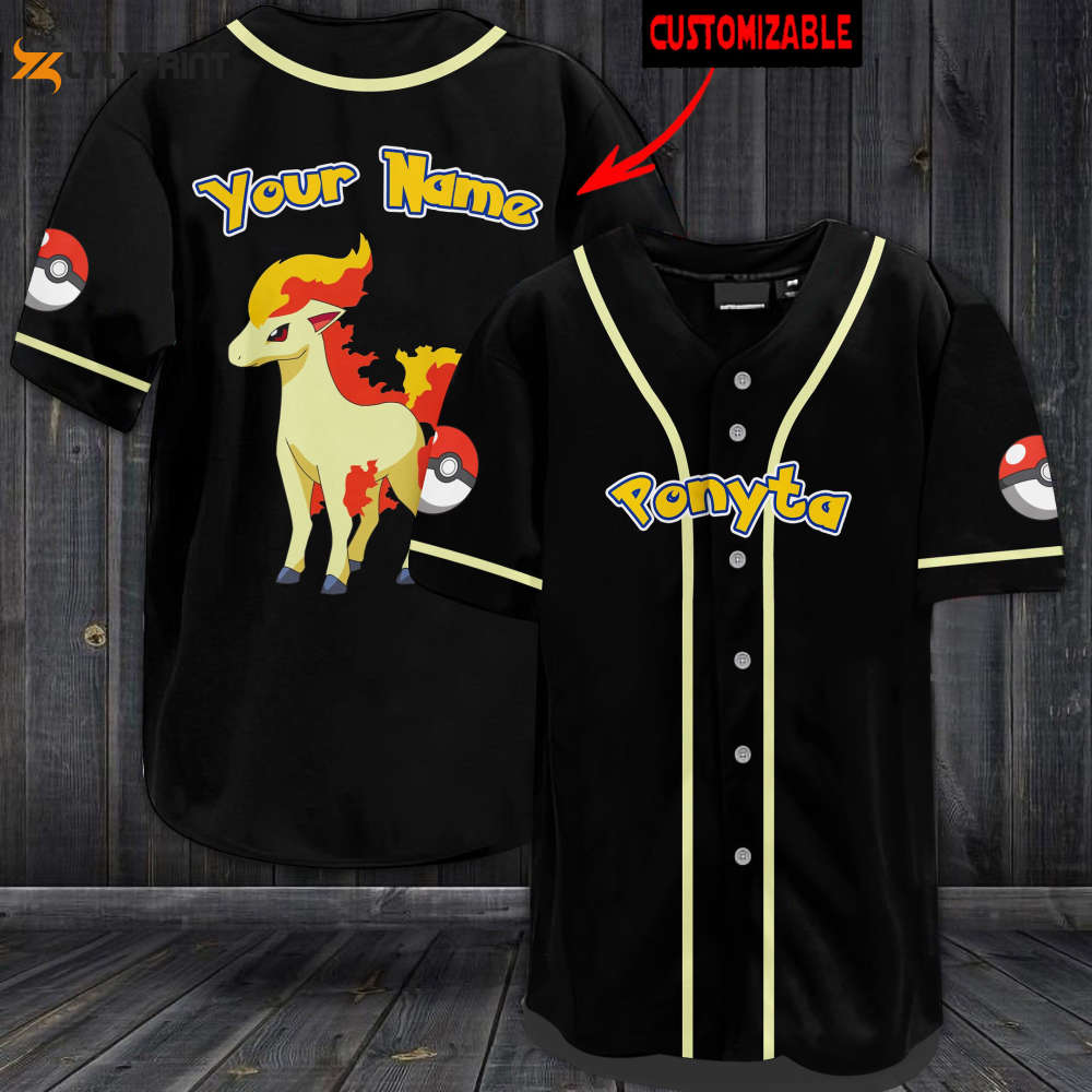 Personalized Ponyta Baseball Jersey - lylyprint.com baseball jersey product view 1