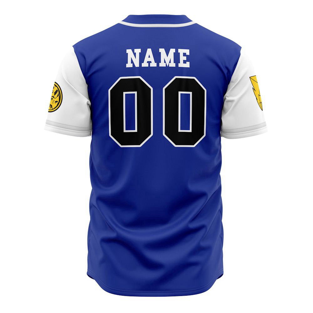 Personalized Power Rangers Blue Ranger Baseball Jersey For Men Women - lylyprint.com baseball jersey product view 3