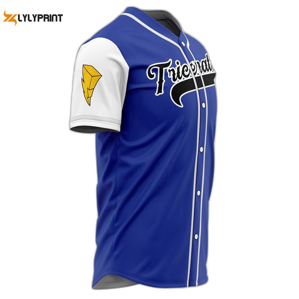Personalized Power Rangers Blue Ranger Baseball Jersey For Men Women - lylyprint.com baseball jersey product view 1