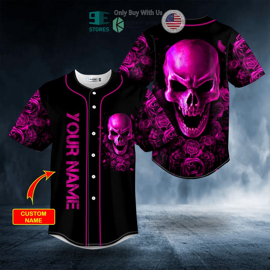BEST Personalized Purple Roses Sugar Skull Custom Baseball Shirt baseball jersey product view 1