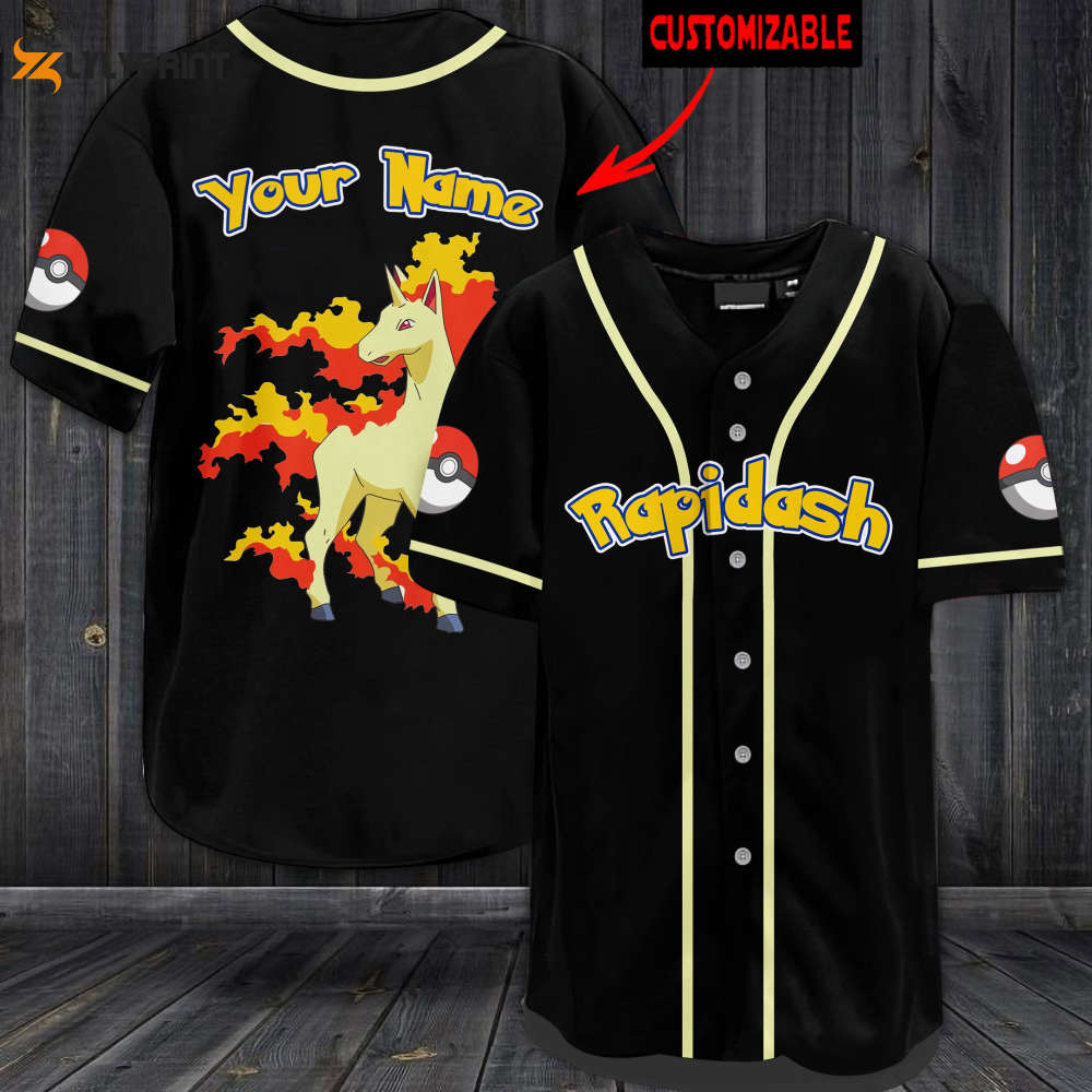 Personalized Rapidash Baseball Jersey - lylyprint.com baseball jersey product view 1