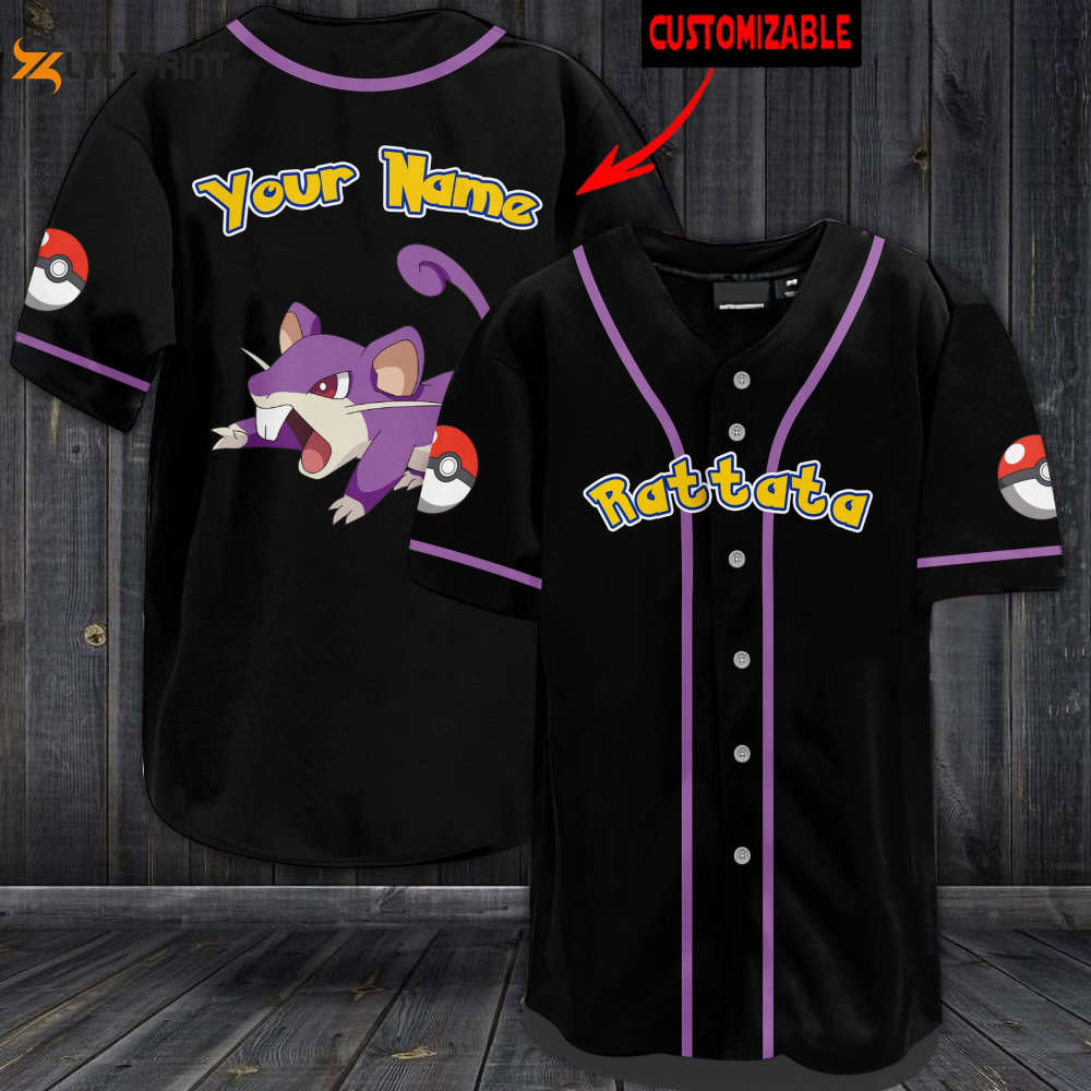 Personalized Rattata Baseball Jersey - lylyprint.com baseball jersey product view 1