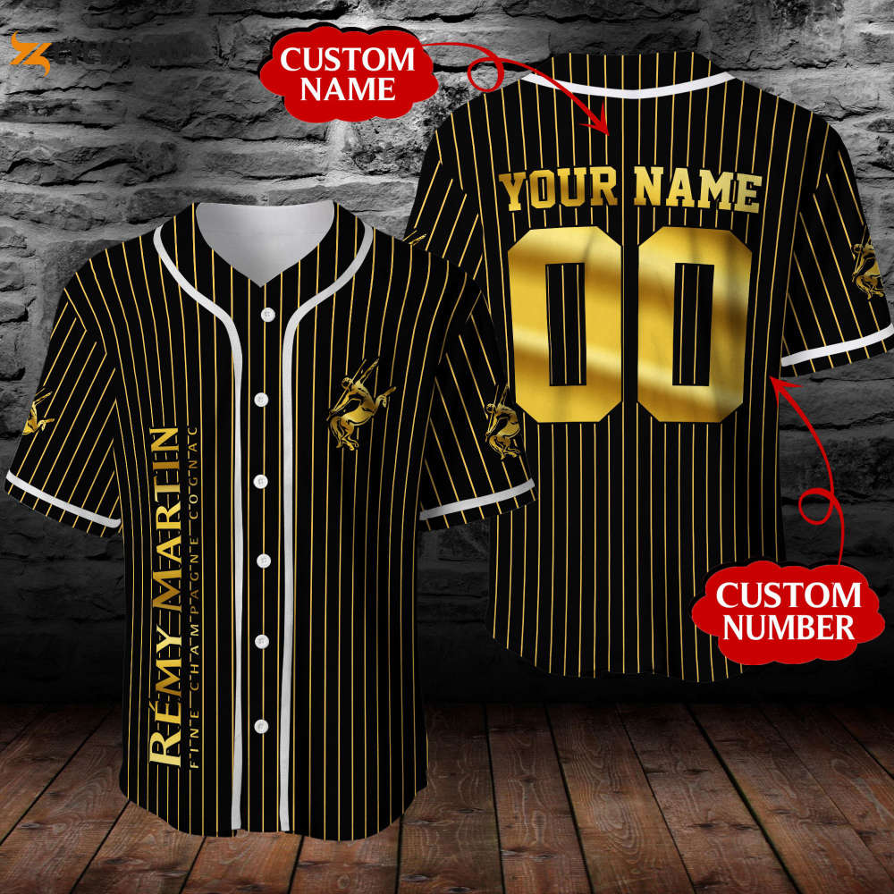 Personalized Remy Martin Cognac All Over Print Pinstripe Unisex Baseball Jersey - lylyprint.com baseball jersey product view 1