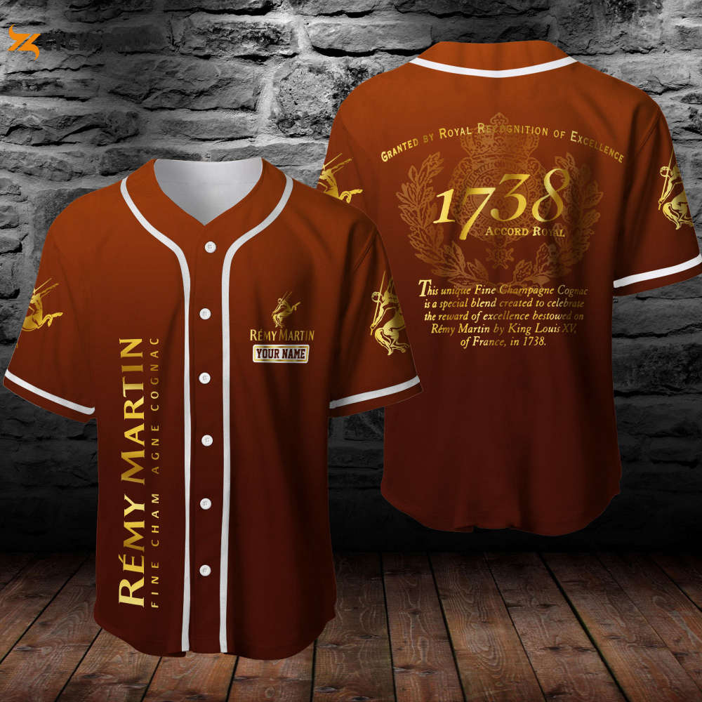 Personalized Remy Martin Cognac All Over Print Unisex Baseball Jersey - lylyprint.com baseball jersey product view 1