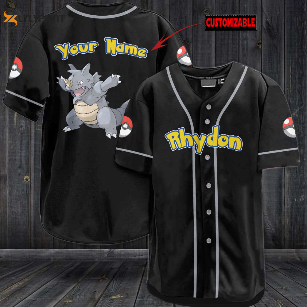 Personalized Rhydon Baseball Jersey - lylyprint.com baseball jersey product view 1