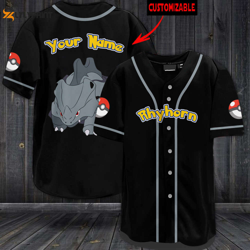 Personalized Rhyhorn Baseball Jersey - lylyprint.com baseball jersey product view 1