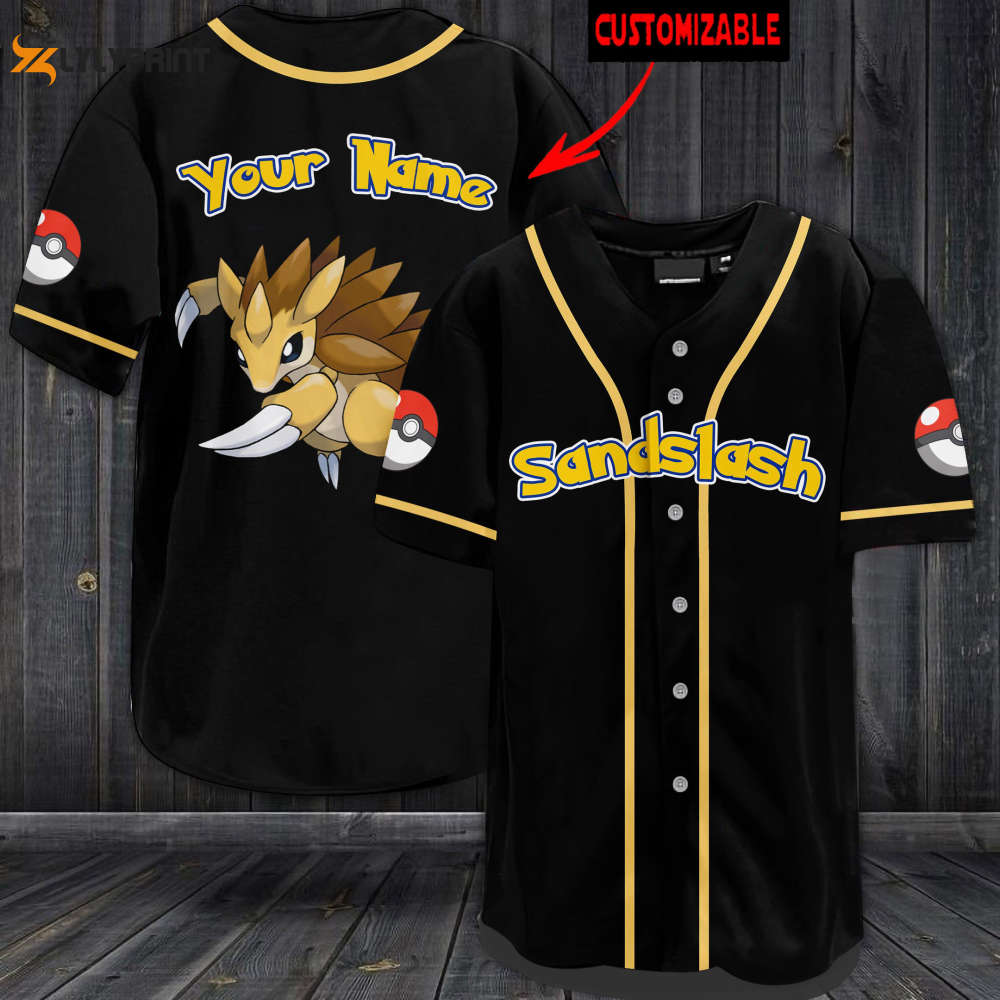 Personalized Sandslash Baseball Jersey - lylyprint.com baseball jersey product view 1