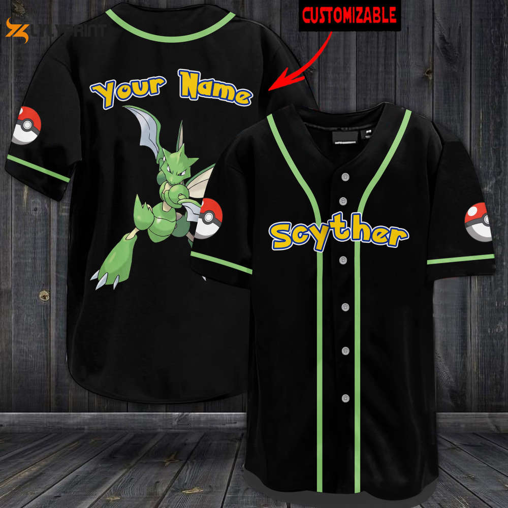 Personalized Scyther Baseball Jersey - lylyprint.com baseball jersey product view 1
