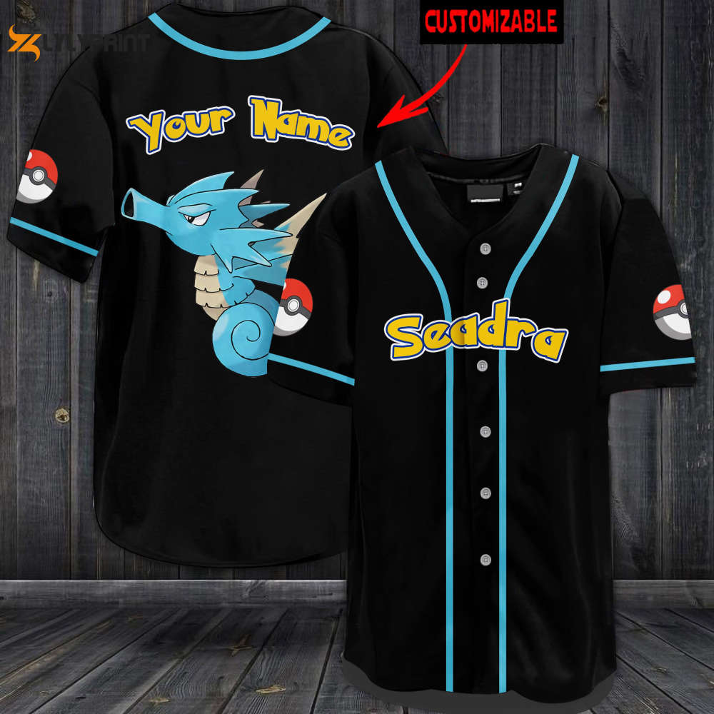 Personalized Seadra Baseball Jersey - lylyprint.com baseball jersey product view 1