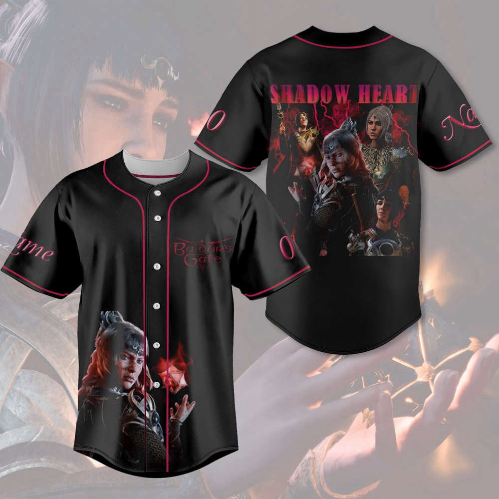 Personalized Shadow Heart Baseball Jersey Baldur s Gate 3 Shirt Astarion High Elf Rogue Dungeon Master Gift baseball jersey product view 1