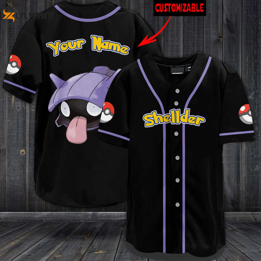 Personalized Shellder Baseball Jersey - lylyprint.com baseball jersey product view 1