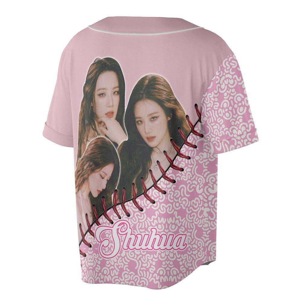 Personalized Shuhua Kpop Baseball Jersey For Men Women - lylyprint.com baseball jersey product view 2