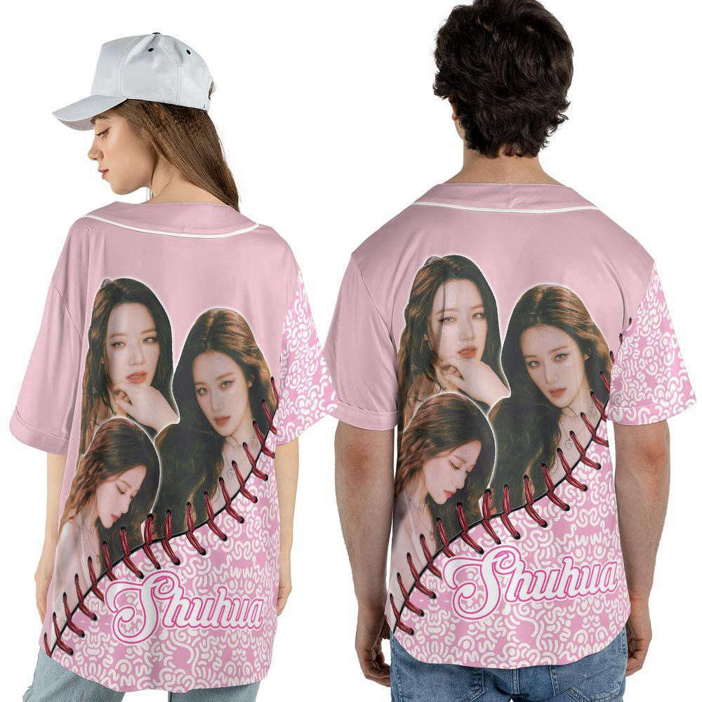 Personalized Shuhua Kpop Baseball Jersey For Men Women - lylyprint.com baseball jersey product view 4