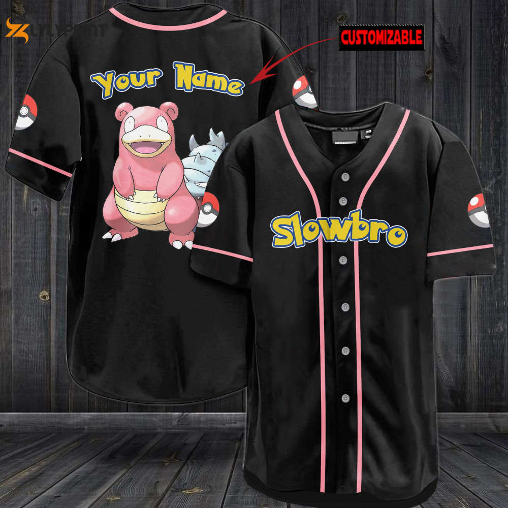 Personalized Slowbro Baseball Jersey - lylyprint.com baseball jersey product view 1