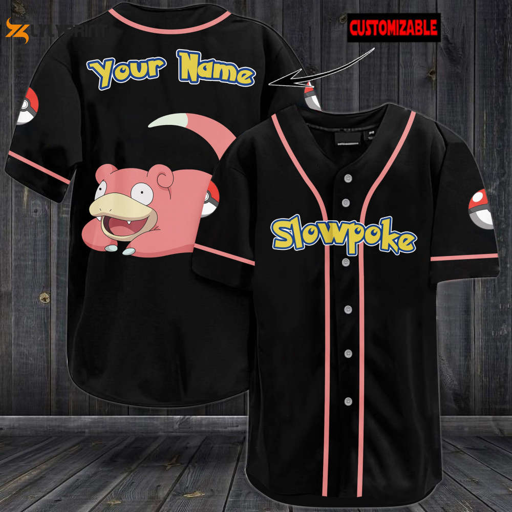 Personalized Slowpoke Baseball Jersey - lylyprint.com baseball jersey product view 1