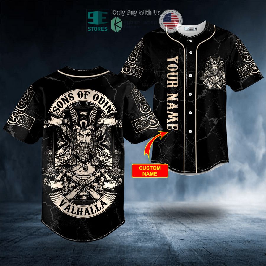 BEST Personalized Son Of Odin Till Valhalla Viking Custom Baseball Shirt baseball jersey product view 1