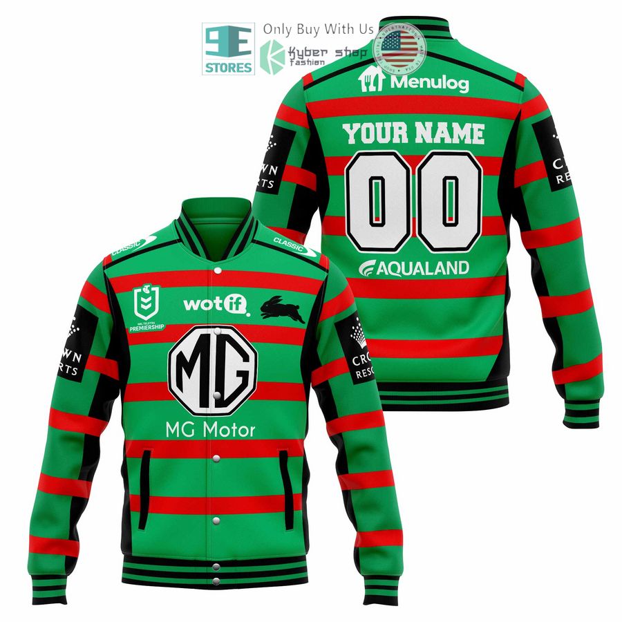 BEST Personalized South Sydney Rabbitohs MG Motor Baseball Jacket baseball jersey product view 1