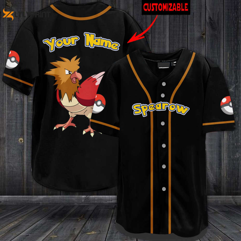 Personalized Spearow Baseball Jersey - lylyprint.com baseball jersey product view 1