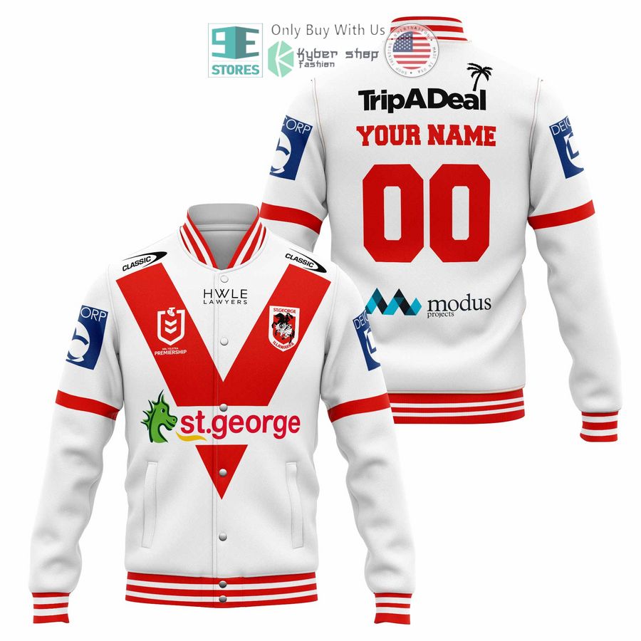 BEST Personalized St.George Illawarra Dragons Baseball Jacket baseball jersey product view 1