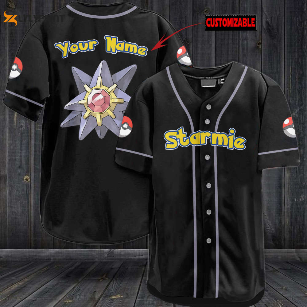 Personalized Starmie Baseball Jersey - lylyprint.com baseball jersey product view 1