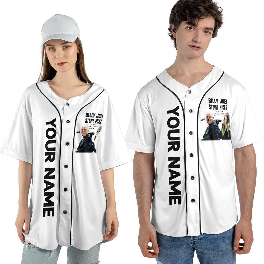 Personalized Stevie Nick Two Icons One Night Tour Music Baseball Jersey For Men Women - lylyprint.com baseball jersey product view 2