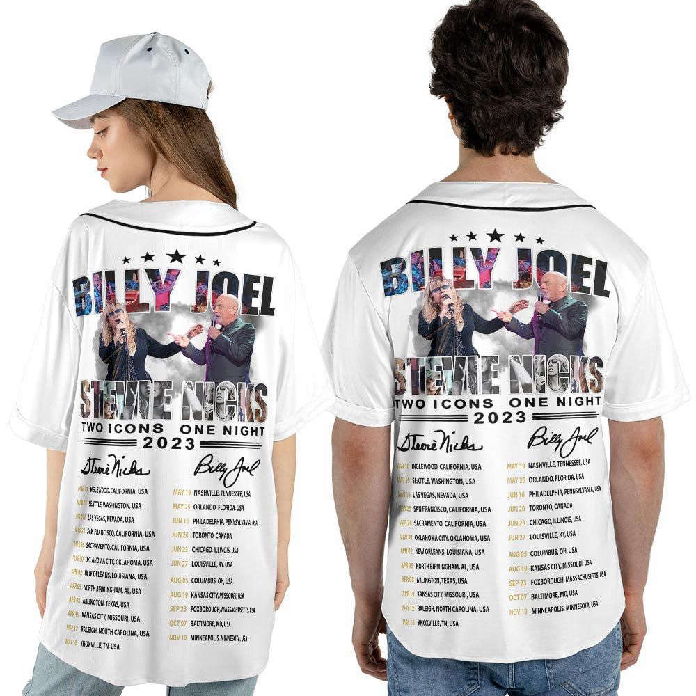 Personalized Stevie Nick Two Icons One Night Tour Music Baseball Jersey For Men Women - lylyprint.com baseball jersey product view 3