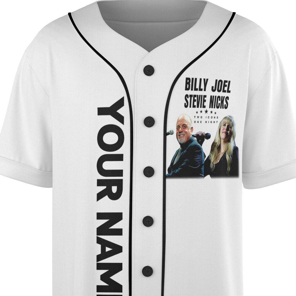 Personalized Stevie Nick Two Icons One Night Tour Music Baseball Jersey For Men Women - lylyprint.com baseball jersey product view 4