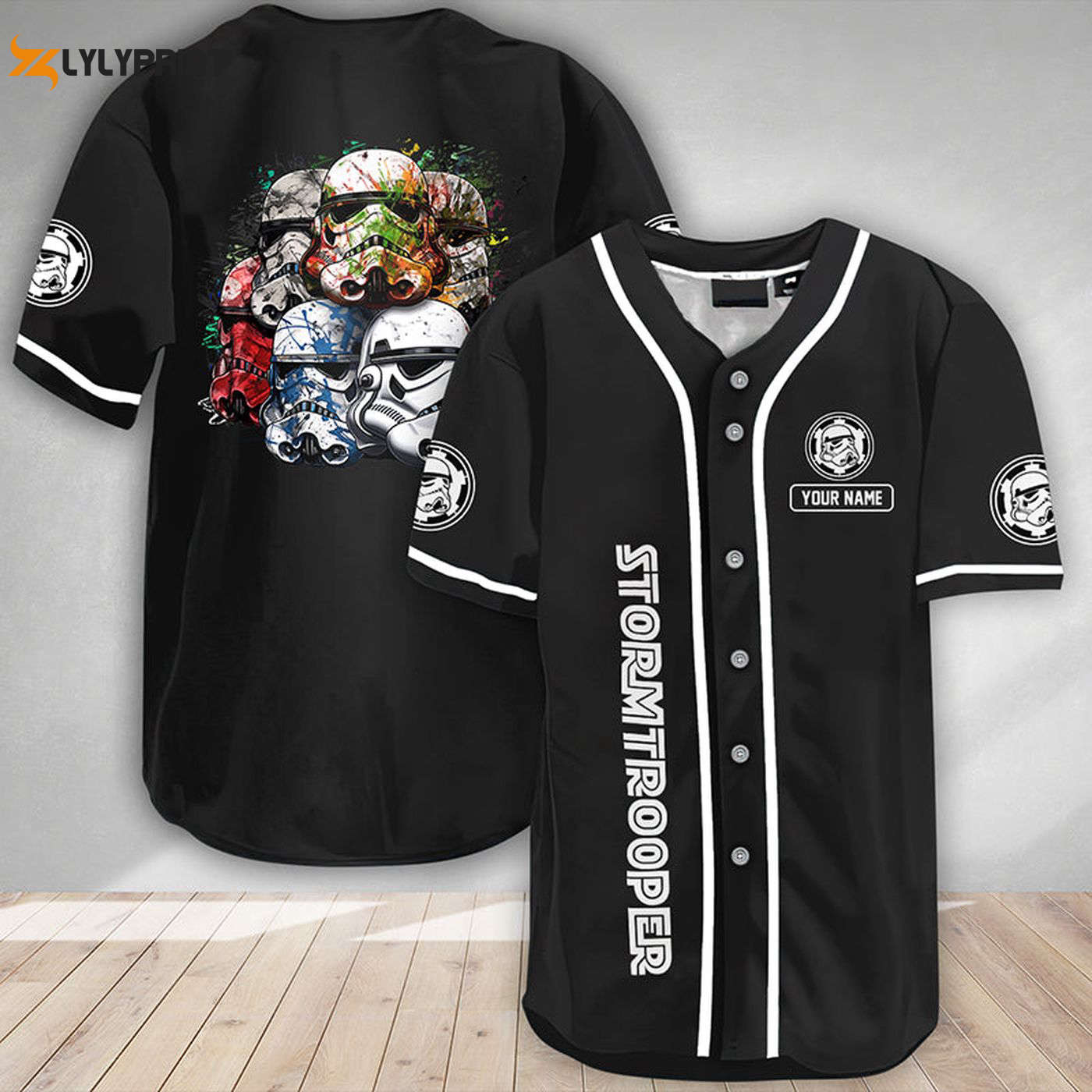 Personalized Stormtrooper Helmet Colorful Baseball Jersey - Gift for Men Women - Gift for Men Women - lylyprint.com baseball jersey product view 1