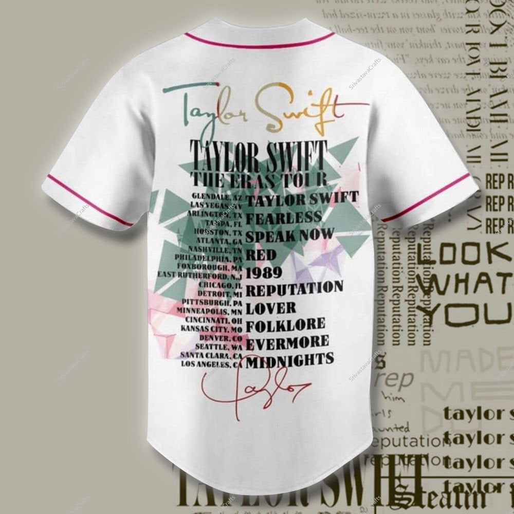 Personalized The Eras Tour Adult Baseball Jersey, taylor version Jersey - lylyprint.com baseball jersey product view 3