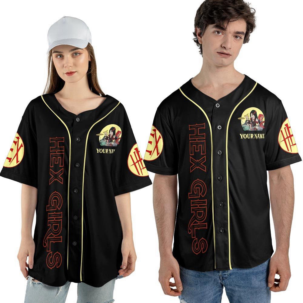 Personalized The Hex Girls Rock Band Music Baseball Jersey For Men Women - lylyprint.com baseball jersey product view 3
