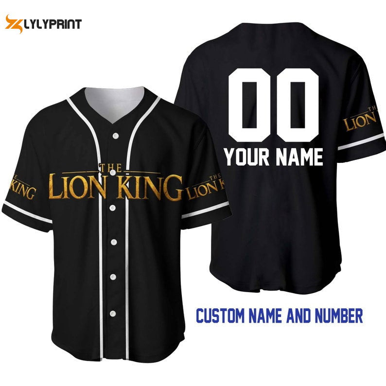 Personalized The Lion King All Over Print Baseball Jersey - lylyprint.com baseball jersey product view 1
