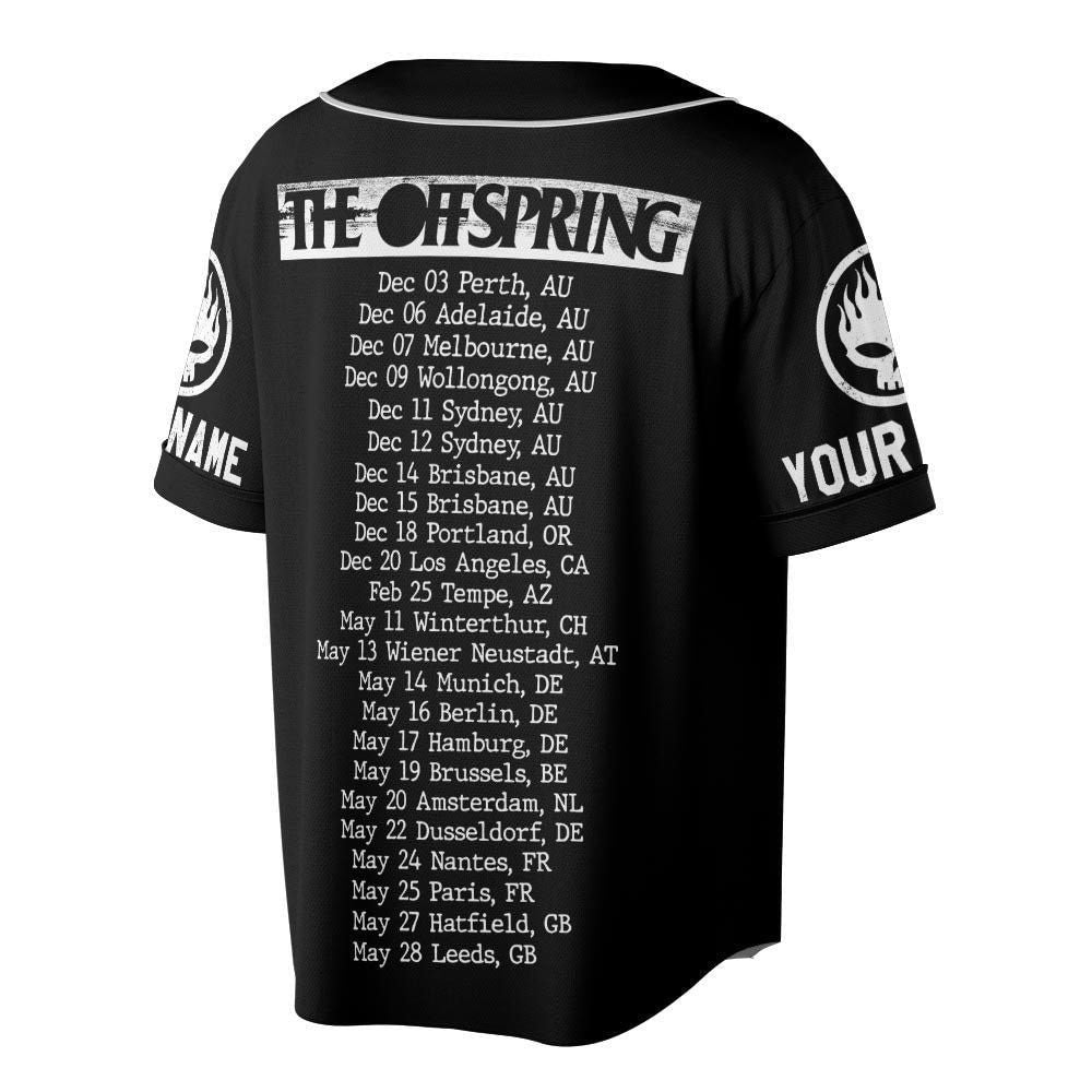 Personalized The Offspring Tour Music Baseball Jersey For Men Women - lylyprint.com baseball jersey product view 2