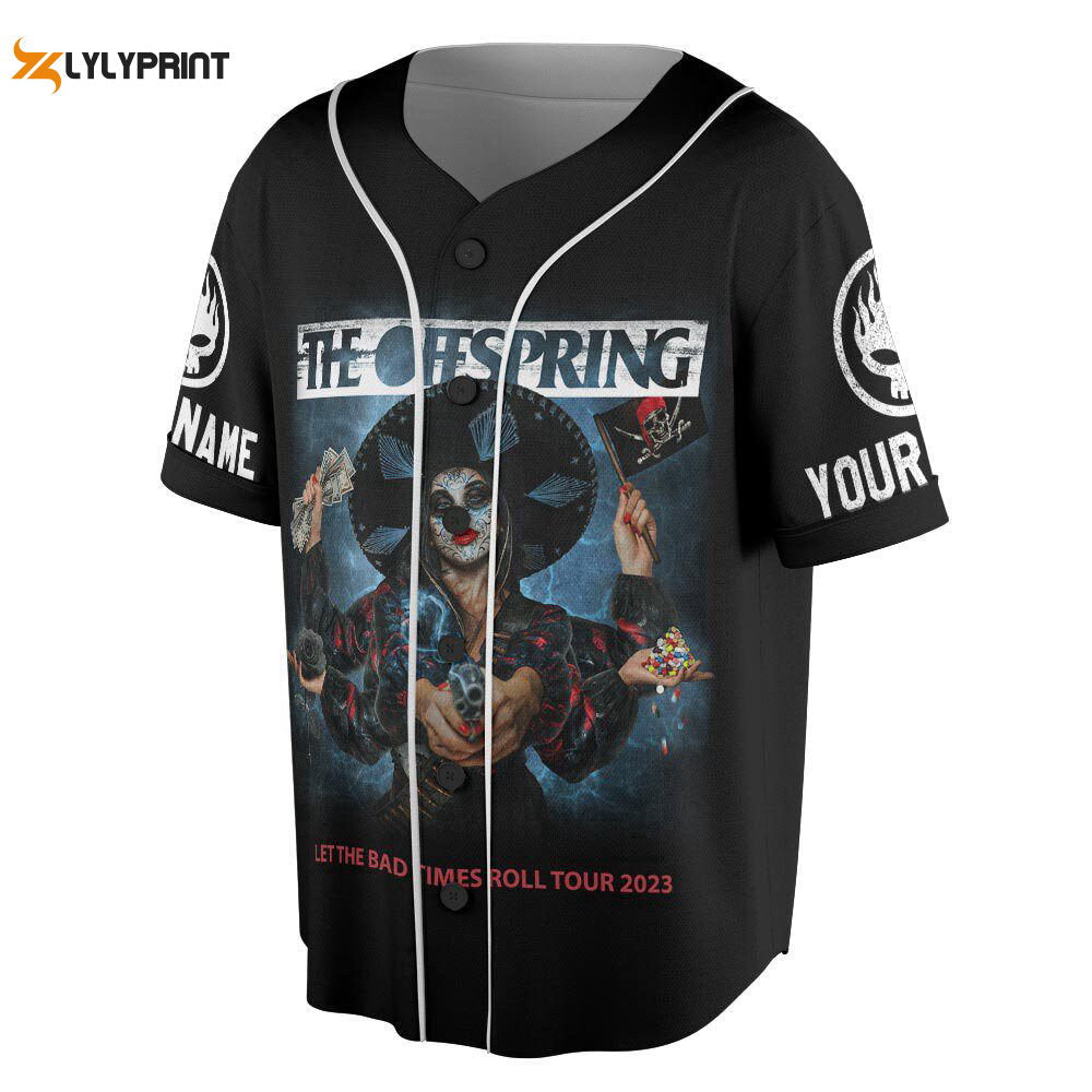 Personalized The Offspring Tour Music Baseball Jersey For Men Women - lylyprint.com baseball jersey product view 1